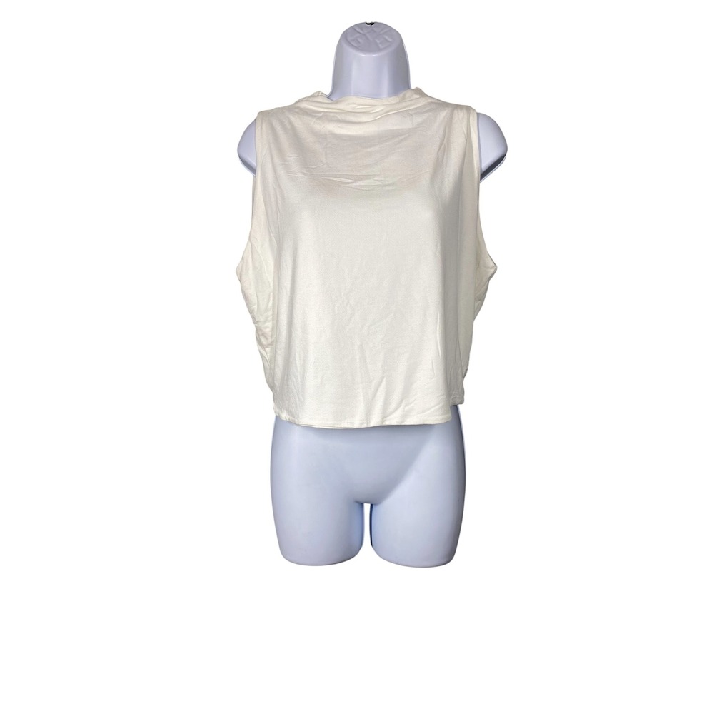 Naked Wardrobe Top Women 3X White Excellent Sleeveless Mock Neck NW-T0063X
